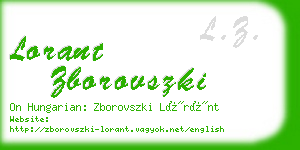 lorant zborovszki business card